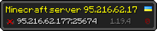 Userbar 320x64 in minecraft style for 95.216.62.177:25674