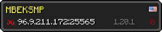 Userbar 320x64 in minecraft style for 96.9.211.172:25565