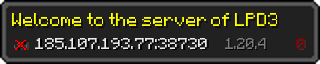 Userbar 320x64 in minecraft style for 185.107.193.77:38730