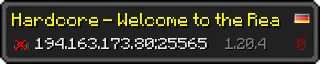 Userbar 320x64 in minecraft style for 194.163.173.80:25565