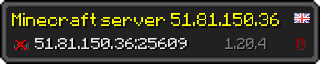 Userbar 320x64 in Minecraft-Stil für den Server 51.81.150.36:25609