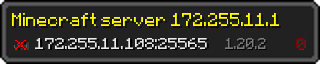 Userbar 320x64 in minecraft style for 172.255.11.108:25565