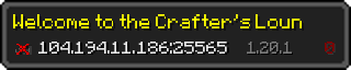 Userbar 320x64 in minecraft style for 104.194.11.186:25565