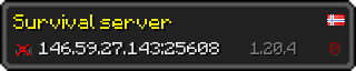 Userbar 320x64 in minecraft style for 146.59.27.143:25608