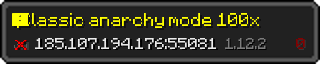 Userbar 320x64 in minecraft style for 185.107.194.176:55081