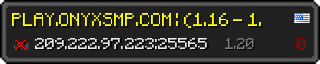 Userbar 320x64 in Minecraft-Stil für den Server 209.222.97.223:25565