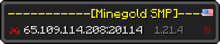 Userbar 320x64 in Minecraft-Stil für den Server 65.109.114.208:20114