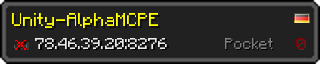 Userbar 320x64 in Minecraft-Stil für den Server 78.46.39.20:8276