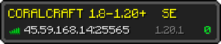 Userbar 320x64 in Minecraft-Stil für den Server 45.59.168.14:25565