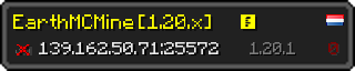 Юзербар 320x64 в стиле майнкрафт для сервера 139.162.50.71:25572