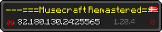 Userbar 320x64 in Minecraft-Stil für den Server 82.180.130.24:25565