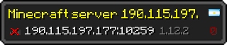 Userbar 320x64 in minecraft style for 190.115.197.177:10259