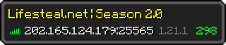 Userbar 320x64 in minecraft style for 202.165.124.179:25565