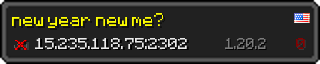 Userbar 320x64 in Minecraft-Stil für den Server 15.235.118.75:2302