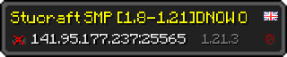 Userbar 320x64 in Minecraft-Stil für den Server 141.95.177.237:25565