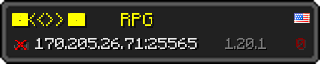 Userbar 320x64 in minecraft style for 170.205.26.71:25565