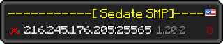 Userbar 320x64 in Minecraft-Stil für den Server 216.245.176.205:25565