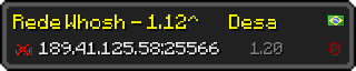 Userbar 320x64 in Minecraft-Stil für den Server 189.41.125.58:25566