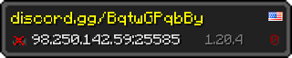 Userbar 320x64 in Minecraft-Stil für den Server 98.250.142.59:25585