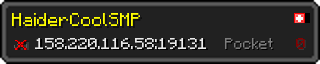 Userbar 320x64 in Minecraft-Stil für den Server 158.220.116.58:19131