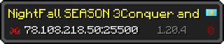 Userbar 320x64 in Minecraft-Stil für den Server 78.108.218.50:25500