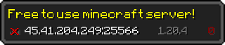 Userbar 320x64 in minecraft style for 45.41.204.249:25566