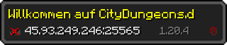 Userbar 320x64 in Minecraft-Stil für den Server 45.93.249.246:25565