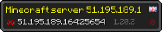 Userbar 320x64 in Minecraft-Stil für den Server 51.195.189.164:25654