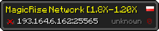 Userbar 320x64 in minecraft style for 193.164.6.162:25565