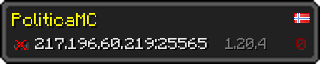 Userbar 320x64 in Minecraft-Stil für den Server 217.196.60.219:25565