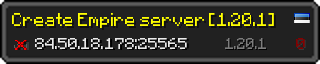 Userbar 320x64 in minecraft style for 84.50.18.178:25565