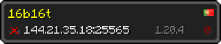 Userbar 320x64 in Minecraft-Stil für den Server 144.21.35.18:25565