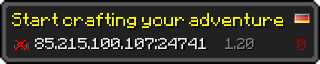 Userbar 320x64 in Minecraft-Stil für den Server 85.215.100.107:24741