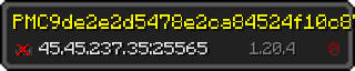 Userbar 320x64 in Minecraft-Stil für den Server 45.45.237.35:25565