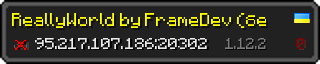 Userbar 320x64 in minecraft style for 95.217.107.186:20302