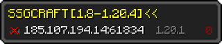 Userbar 320x64 in Minecraft-Stil für den Server 185.107.194.14:61834