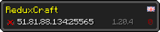 Userbar 320x64 in Minecraft-Stil für den Server 51.81.88.134:25565