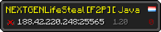 Userbar 320x64 in minecraft style for 188.42.220.248:25565