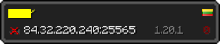 Userbar 320x64 in minecraft style for 84.32.220.240:25565