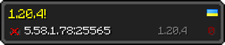 Userbar 320x64 in Minecraft-Stil für den Server 5.58.1.78:25565