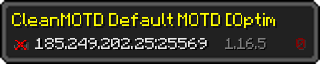 Userbar 320x64 in Minecraft-Stil für den Server 185.249.202.25:25569