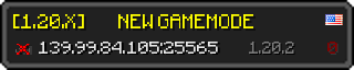 Userbar 320x64 in minecraft style for 139.99.84.105:25565