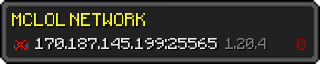 Userbar 320x64 in minecraft style for 170.187.145.199:25565