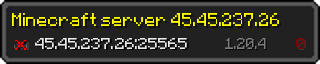 Userbar 320x64 in minecraft style for 45.45.237.26:25565