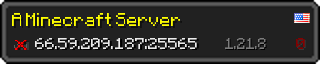 Userbar 320x64 in minecraft style for 66.59.209.187:25565