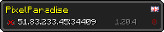 Userbar 320x64 in minecraft style for 51.83.233.45:34409