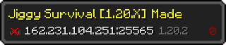 Userbar 320x64 in minecraft style for 162.231.104.251:25565