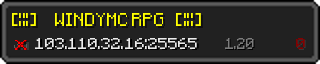 Userbar 320x64 in minecraft style for 103.110.32.16:25565