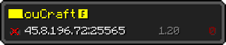 Userbar 320x64 in minecraft style for 45.8.196.72:25565