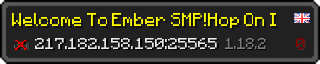 Userbar 320x64 in minecraft style for 217.182.158.150:25565